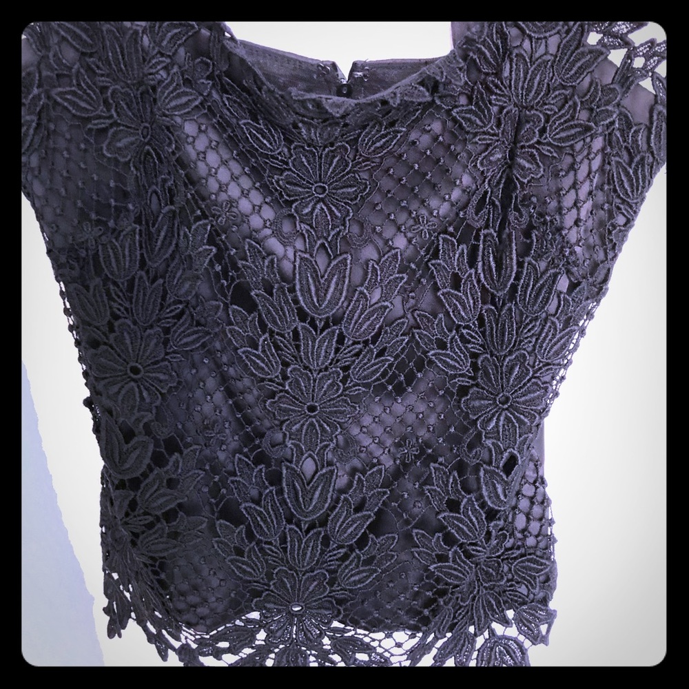 Black halter camisole.
